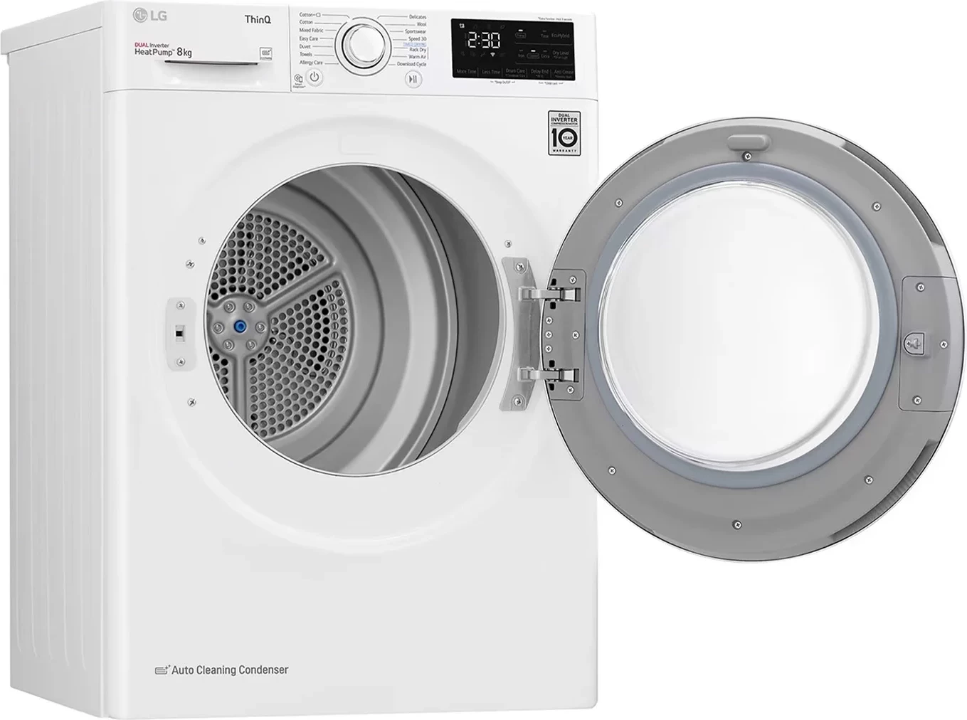 Tharëse rrobash, LG, RH80V3AV6N, 8 kg, Dual Inverter Heat Pump A++, e bardhë