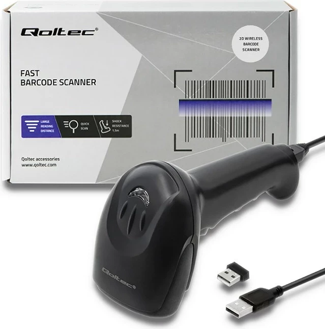 Qoltec 50868 Skaner lazer pa tela 1D | 2D | E zezë 2