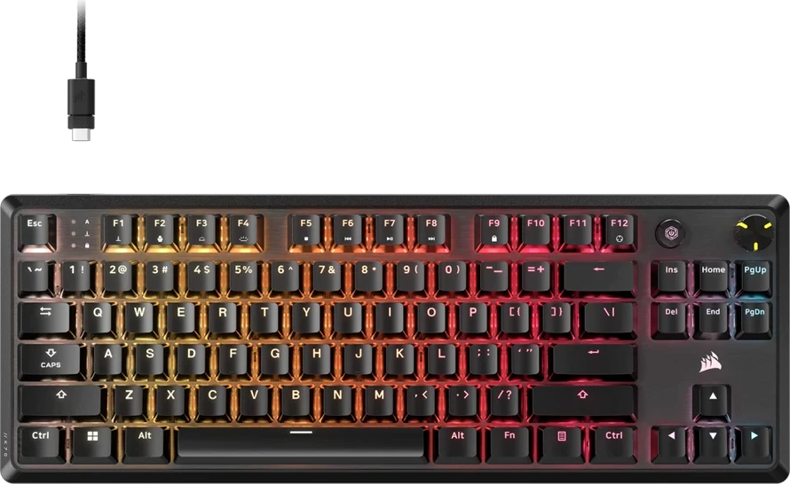 Tastierë gaming Corsair K70 CORE TKL, MLX Red, RGB, 87 taste, e zezë