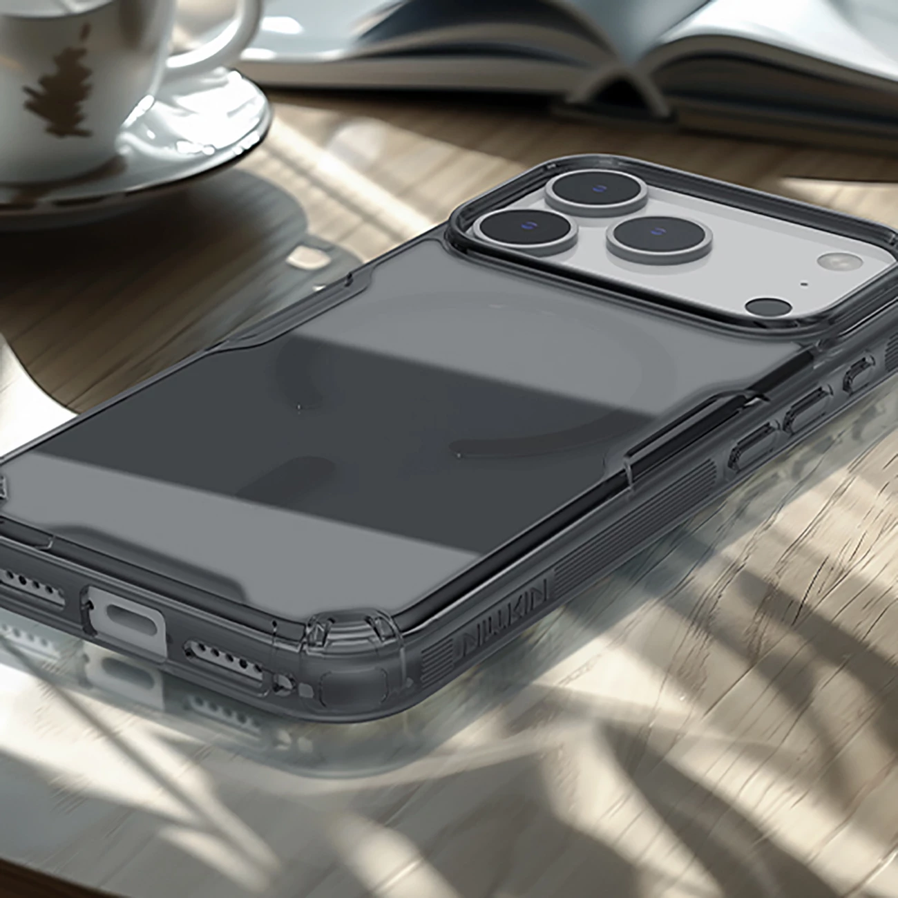 Mbështjellës Nillkin Nature TPU Pro MagSafe për iPhone 17 Pro, TPU+PC, qoshe me airbag, gjysmë-transparent, i bardhë
