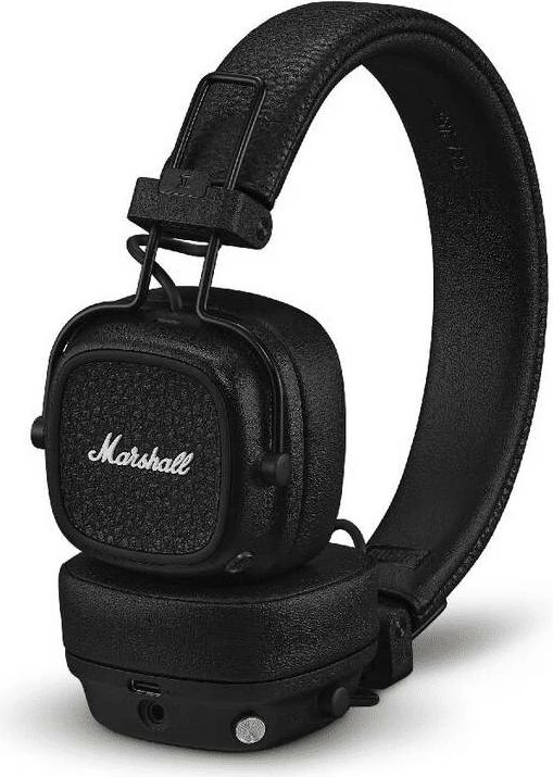 Kufje Marshall Major V, wireless on-ear, 100+ orë bateri, karikim wireless, Bluetooth 5.3, të zeza, set me kabllo 3.5mm + USB-C
