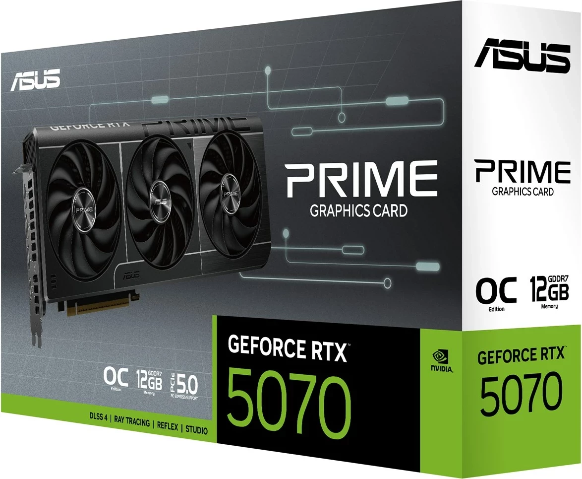 Kartelë grafike ASUS Prime RTX 5070, 12 GB, e zezë