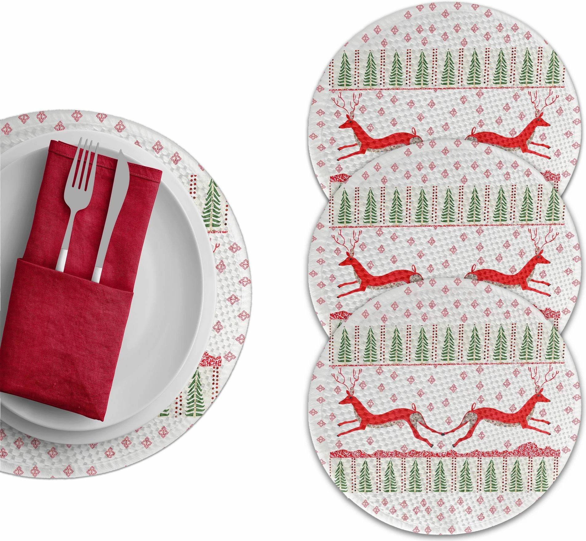 Set 4 copë mbulesa për tavolinë, Hermia Concept, shumëngjyrëshe, 37cm