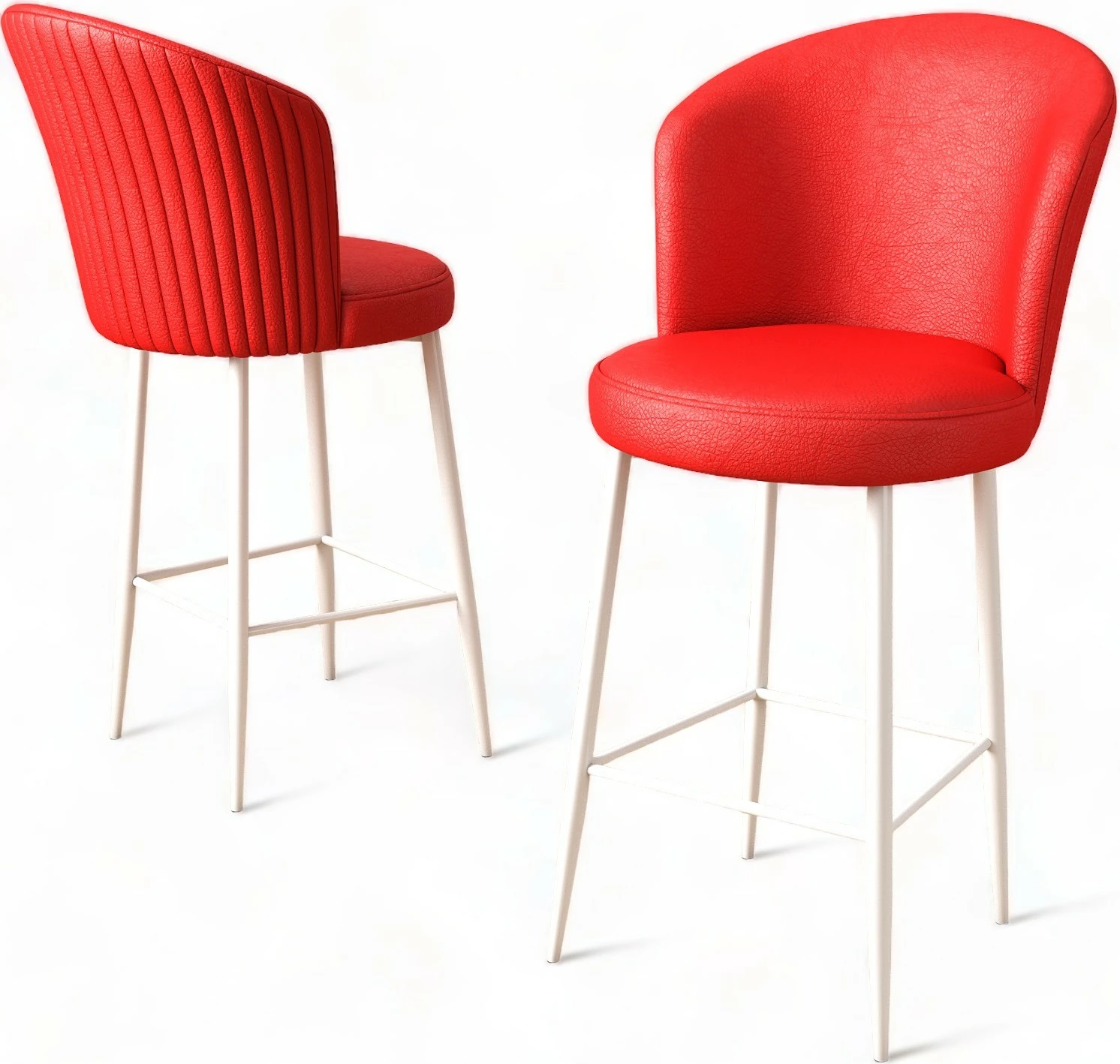 Set karrigesh për bar (4 copë), Hanah Home Uras, të kuqe dhe të bardha