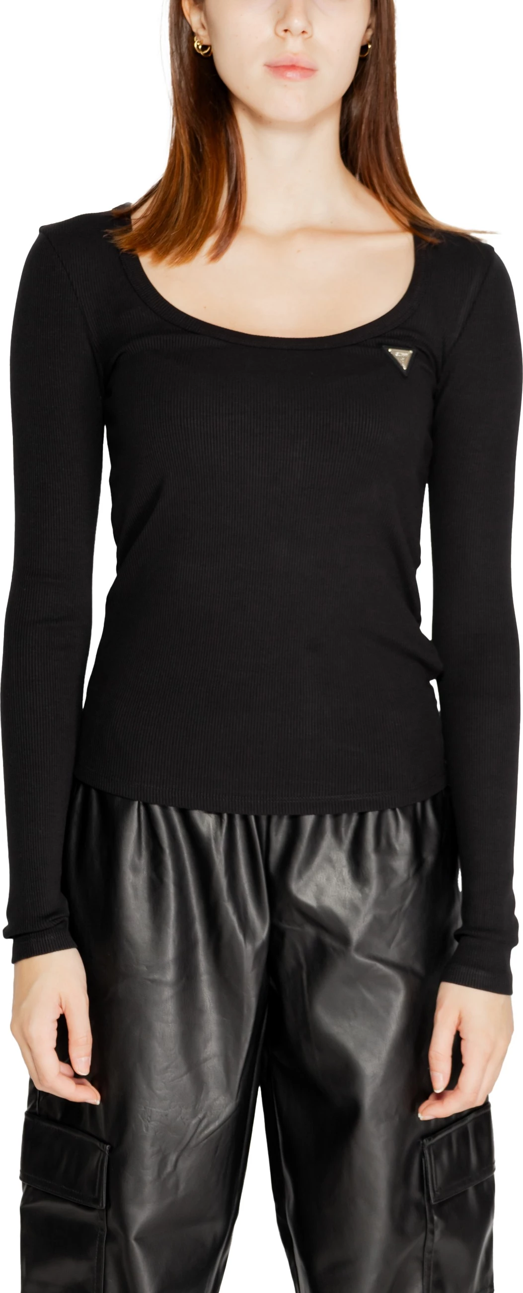 Maicë me mëngë të gjata për femra Guess Active Colette LS Rib V4BP07 K8RT2, e zezë