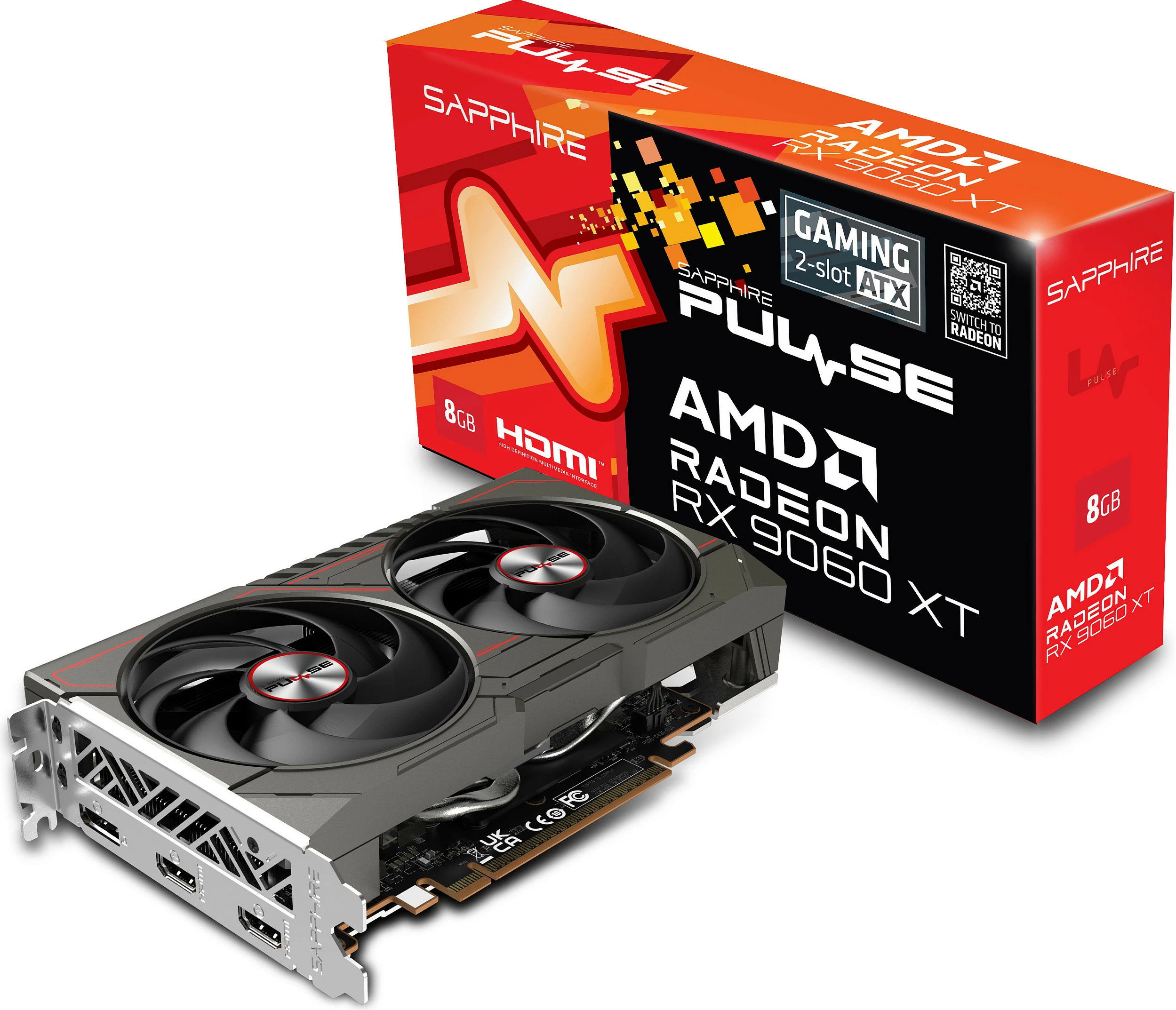 Kartelë grafike Sapphire Pulse Radeon RX 9060 XT 8GB GDDR6, PCIe 5.0, Gri/Bardhë