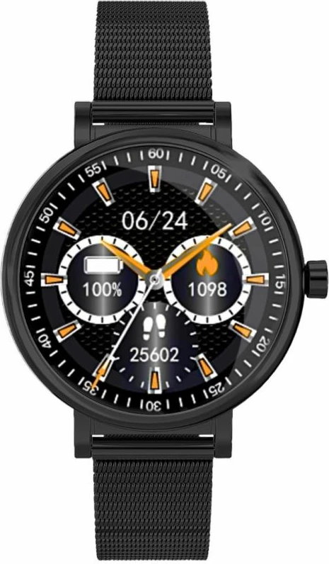 Smartwatch për femra Rubicon, e zezë
