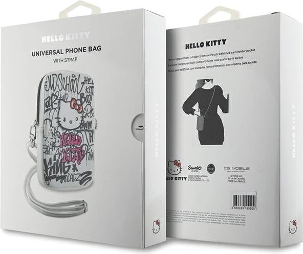 Çantë Hello Kitty Graffiti Kitty Head, lëkurë artificiale, e bardhë