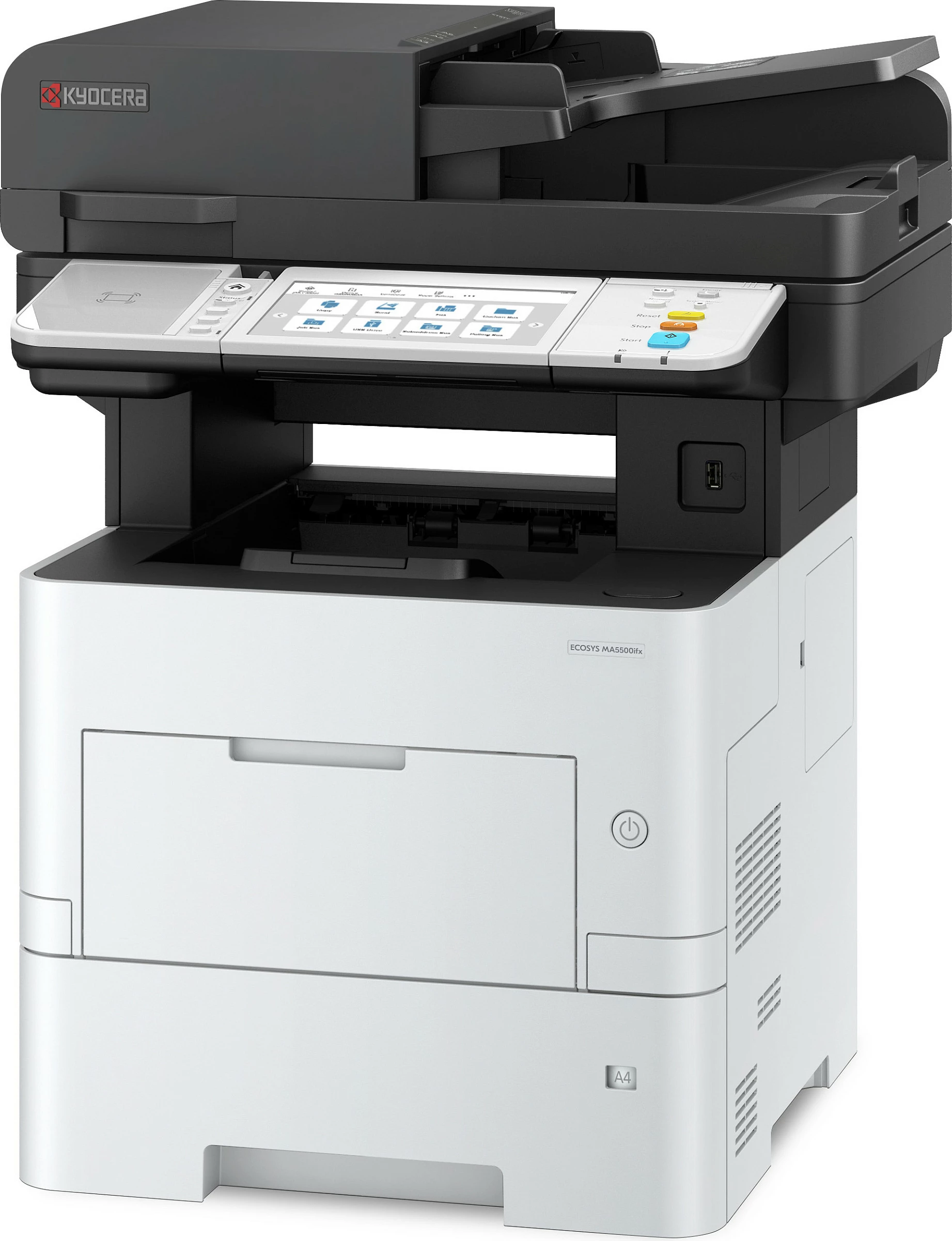 Printer multifunksional Kyocera ECOSYS MA5500ifx, laser mono A4, duplex, ADF 100 fletë, 1200 x 1200 DPI, bardhë/zi