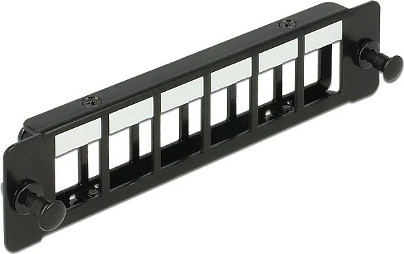 Panel montues DeLOCK 86274 për 6 module Keystone, metal, i zi