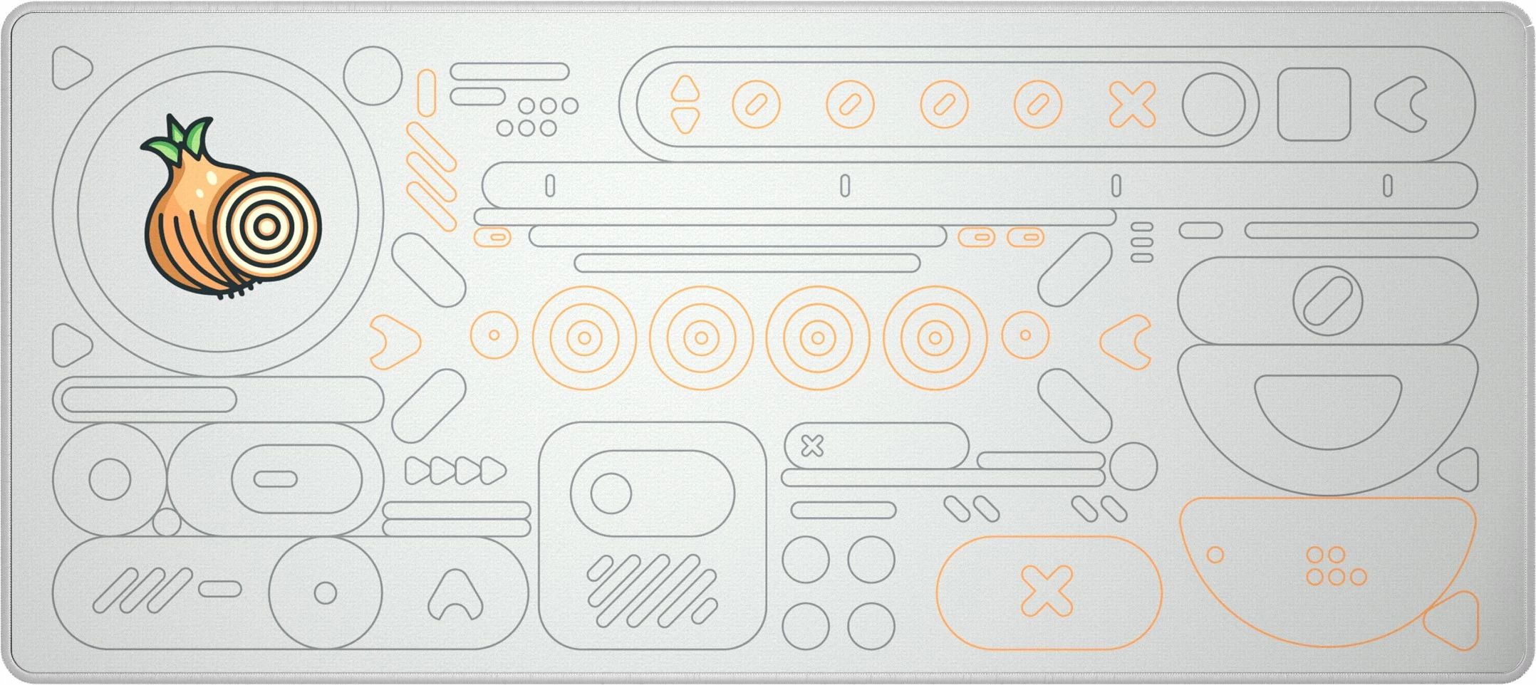 Mauspad Dark Project Onionite Light Pattern DPMP_ONIPAT_LIGHT_XL XL 900x400mm 4mm, i bardhë