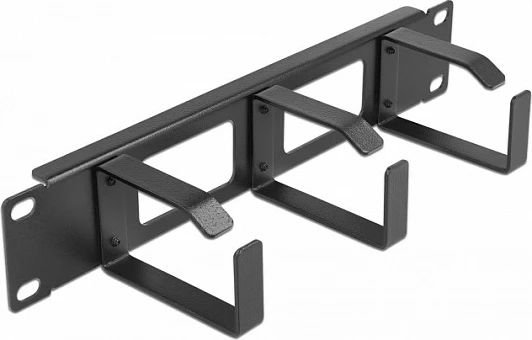 Panel menaxhimi kabllove DeLOCK 10", 1U, 2 hapje, 3 grepa, metal, i zi