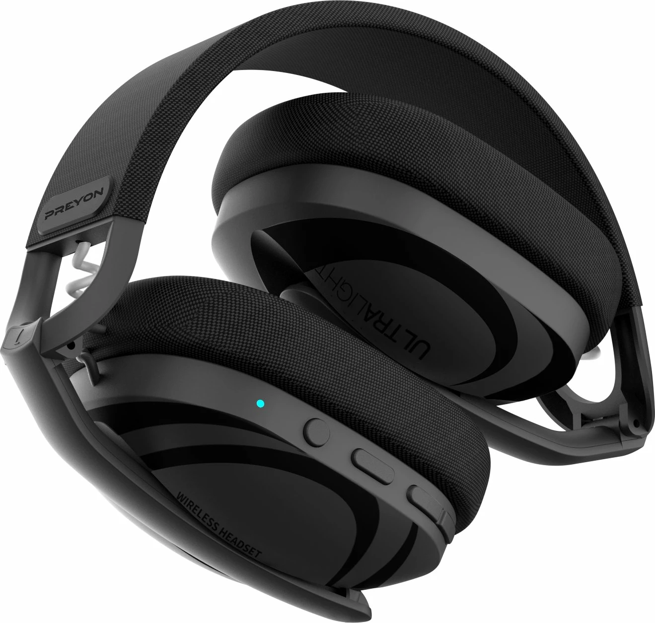 Kufje gaming PREYON Tornado Fly PTF40B, 7.1, Bluetooth 5.2 + wireless 2.4GHz, bateri deri 50h, e zezë