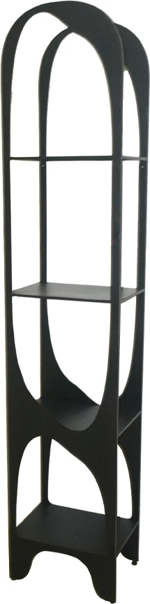 Raft librash Nessos, metalik, ngjyrë e zezë, 41.5x30x200