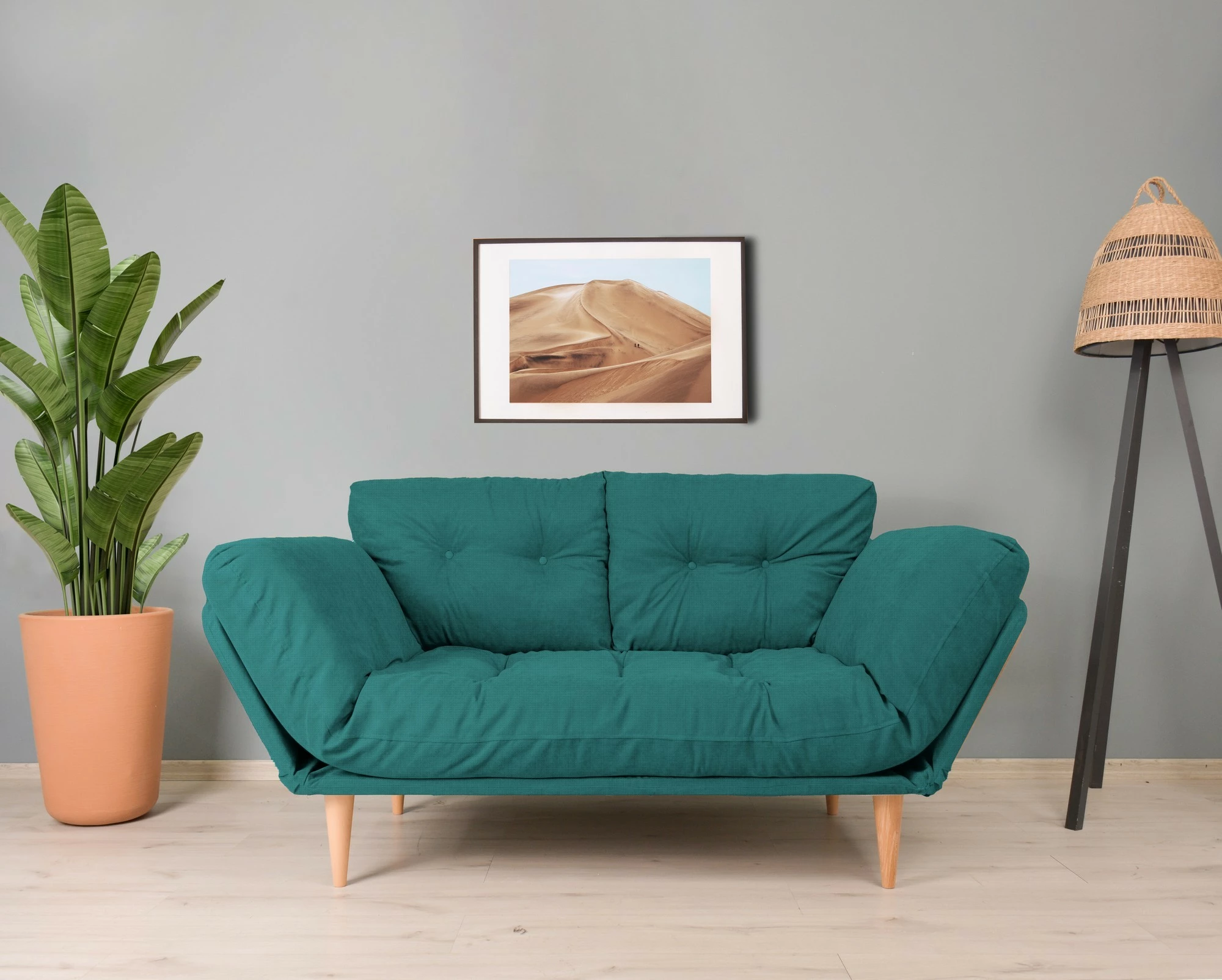 Divan-krevat 3 vendesh Nina Daybed, ngjyrë jeshile petrol, Atelier del Sofa