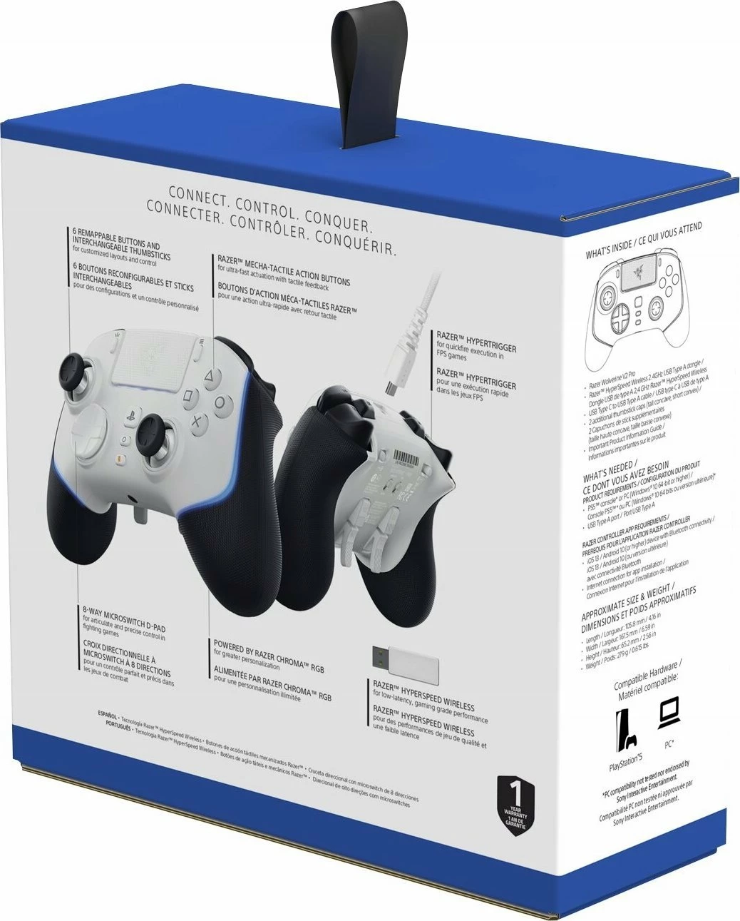 Kontroller gaming Razer Wolverine V2 Pro RZ06-04710200-R3G1 wireless/USB për PS5 & PC, bardhë