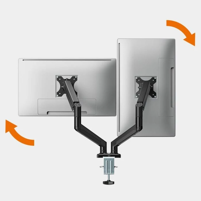 Mbajtës i dyfishtë për monitor VonHaus 3000915, gaz-spring, 10-32\", VESA 75x75/100x100, i zi
