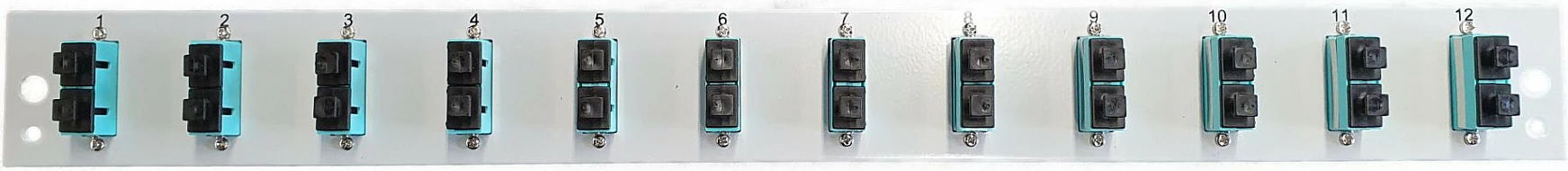 Panel fronti fibër optike EFB Elektronik, 1U, 12x SC Duplex OM3, montim në rack, i zi