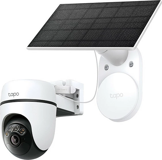 Kamerë sigurie IP TP-Link Tapo C610 KIT, 2304x1296, Wi‑Fi/LAN, PTZ, me panel diellor, e bardhë
