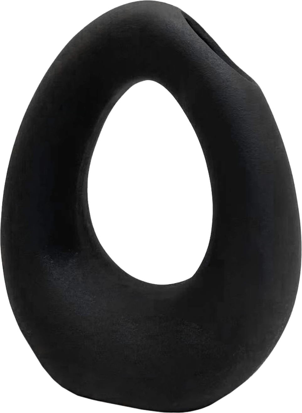 Dekor tavoline qeramike eliptike FH4644.02, ngjyrë e zezë mat, 16.5x9x20.3 cm