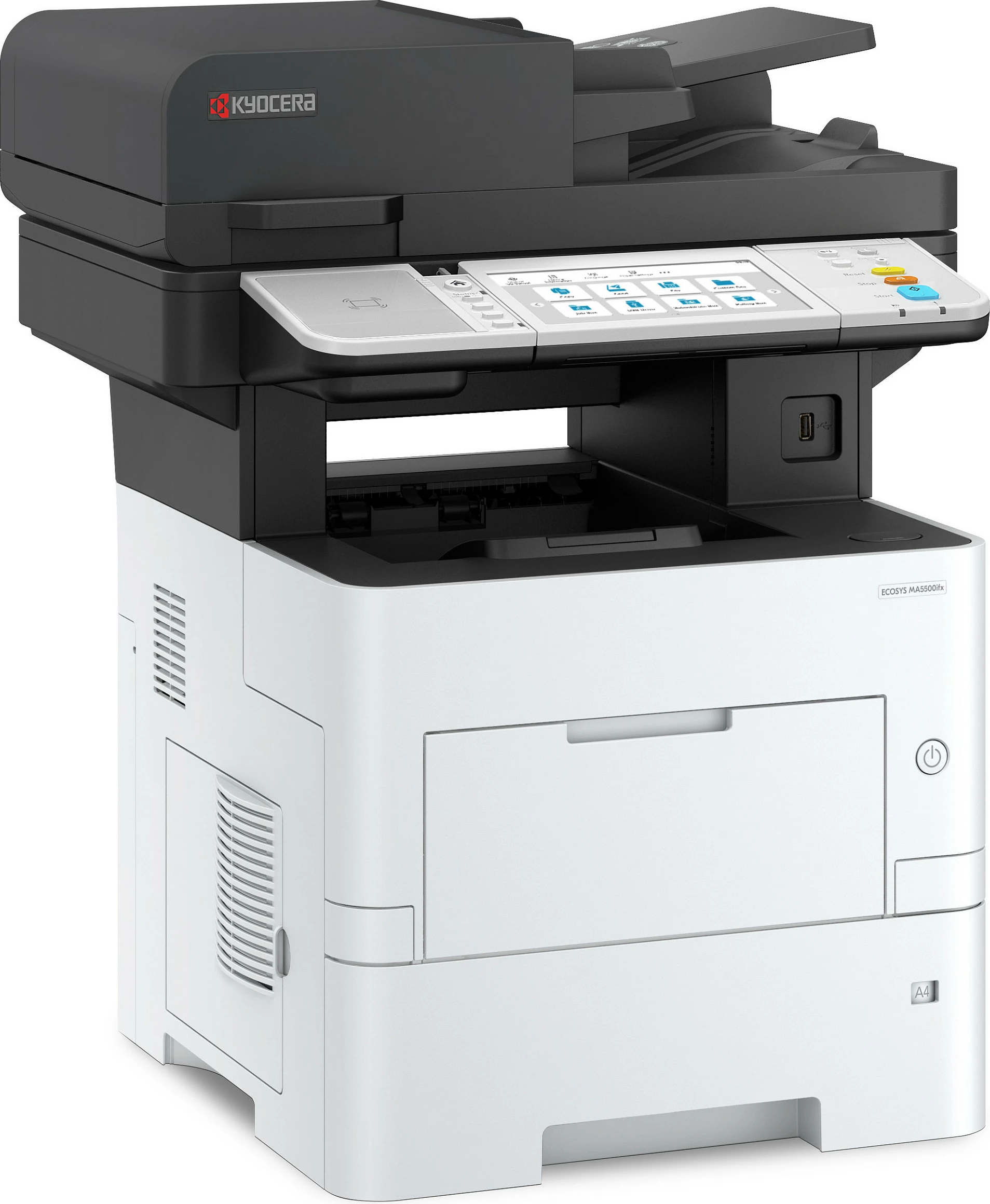 Printer multifunksional Kyocera ECOSYS MA5500ifx, laser mono A4, duplex, ADF 100 fletë, 1200 x 1200 DPI, bardhë/zi