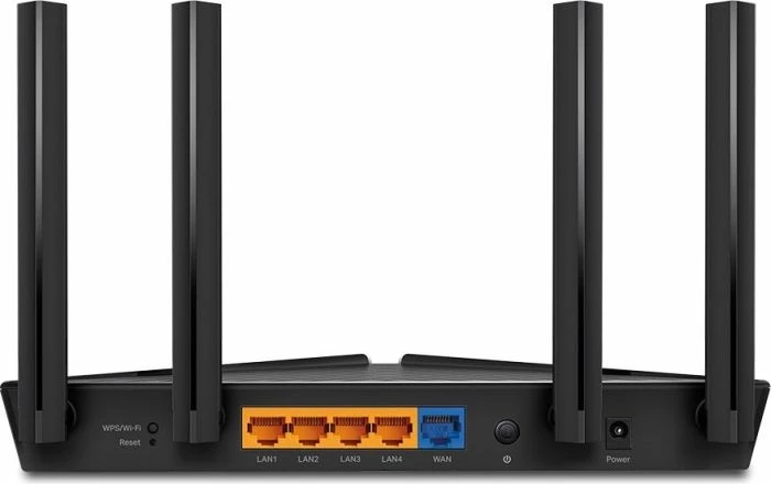 Router Wi‑Fi TP-LINK Archer AX53 AX3000 Dual Band Gigabit Wi‑Fi 6, zi, set me adapter rryme dhe kabllo RJ45