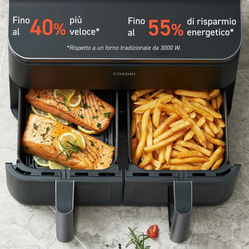 Fritezë me ajër Cosori CAF-R901-AEU 8.5L Dual, e zezë