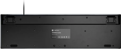 Tastierë Natec Herring, me dritë të bardhë, me kabllo, anglisht (US), e zezë