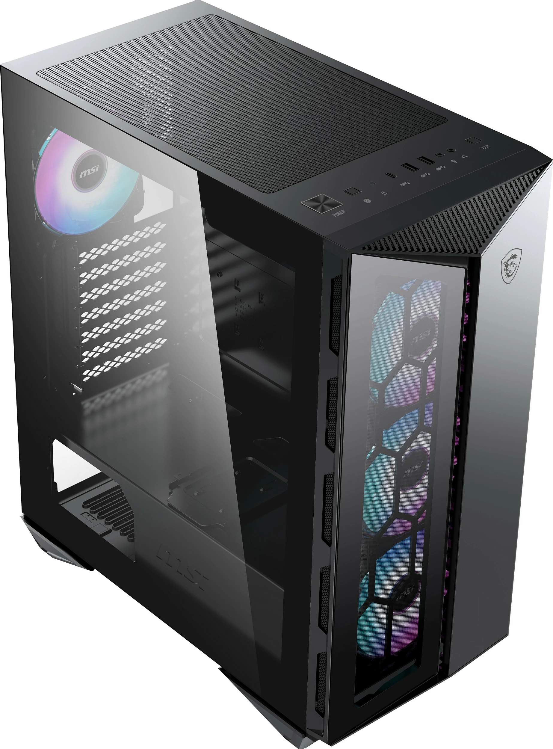 Kasë MSI MPG GUNGNIR 110R, midi tower, xham i temperuar, RGB, e zezë