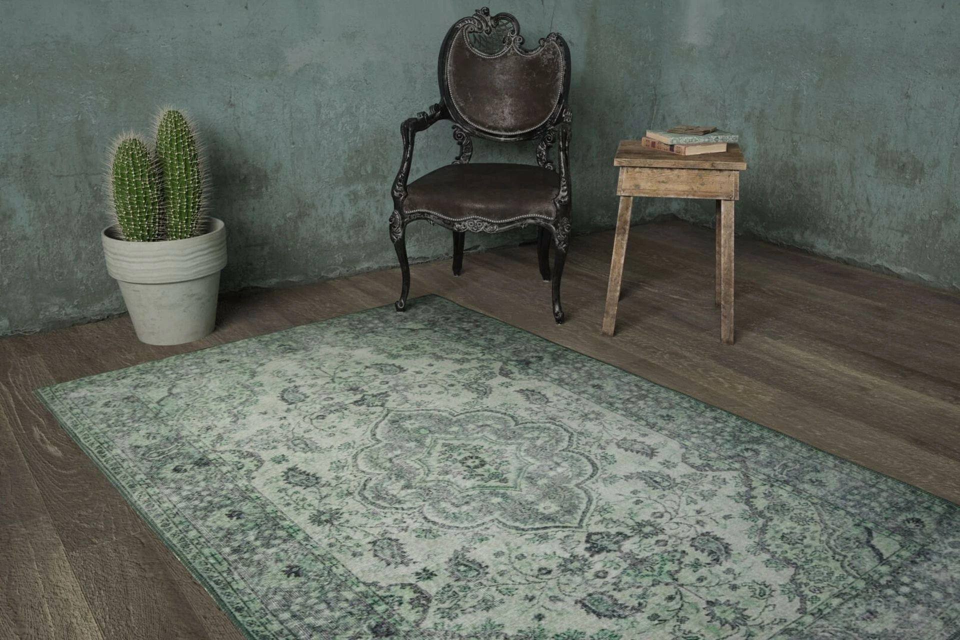 Qilim korridori (75x150), Conceptum Hypnose, Blues Chenille, ngjyrë e gjelbër AL 139