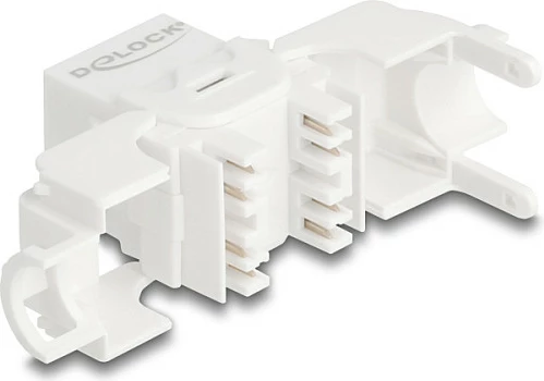 Modul Keystone RJ-45 DeLOCK 90722, Cat6a, U/UTP, LSA, i bardhë