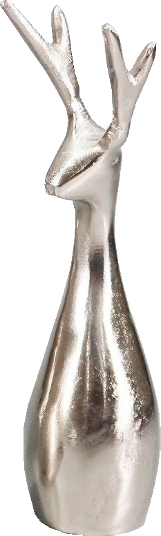 Dekor për Krishtlindje, drer, alumin, argjend, 10x9x29cm