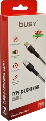 Busy Kabllo per iphone me Type C 1 m 27W Silver