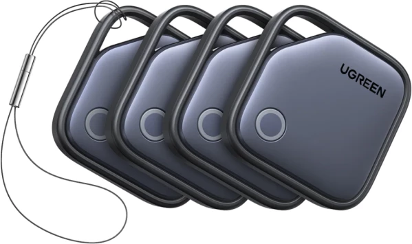 Tracker Bluetooth UGREEN Finder Pro 75646P, USB-C i rikarikueshëm, 4 copë, i zi