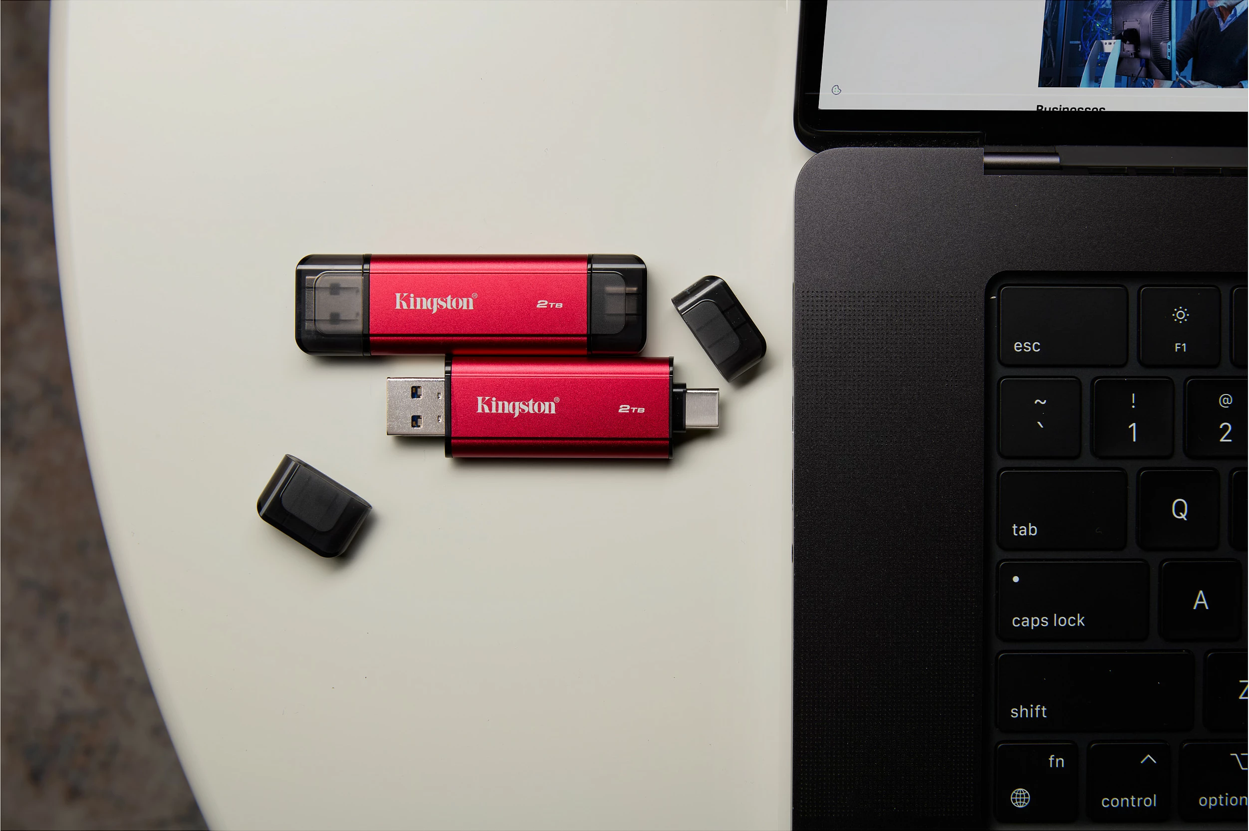 SSD portable Kingston Dual Portable SSD 2TB, USB-A/USB-C, USB 3.2 Gen 2, 1050MB/s, zi/kuq