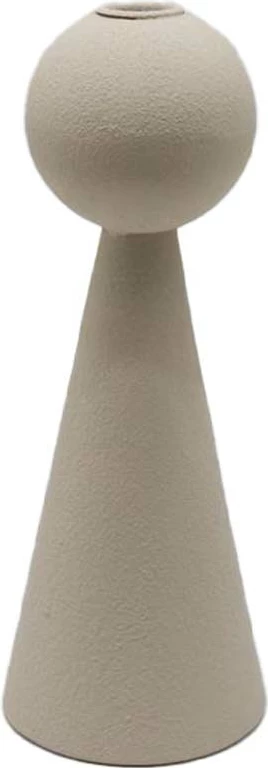 Mbajtës qiriri HALO, metal, bezhë, 10x10x26.5cm