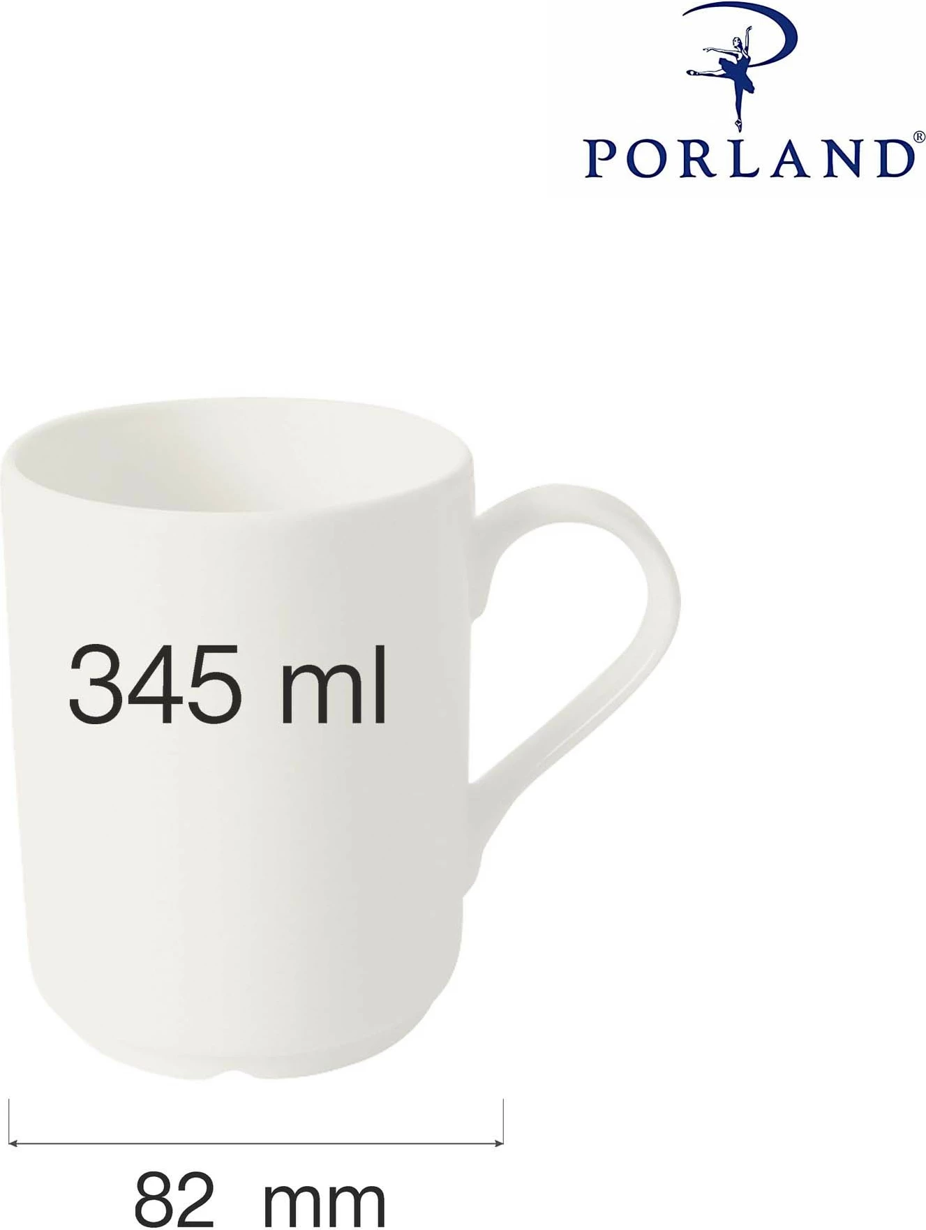 Filxhan mug Porland Dove 345 ml, krem, set 6 copë