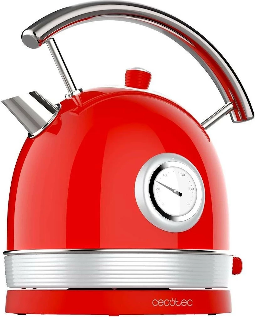 Çajnik elektrik Cecotec Thermosense 420, 1.8L, 2200W, inox, kuq