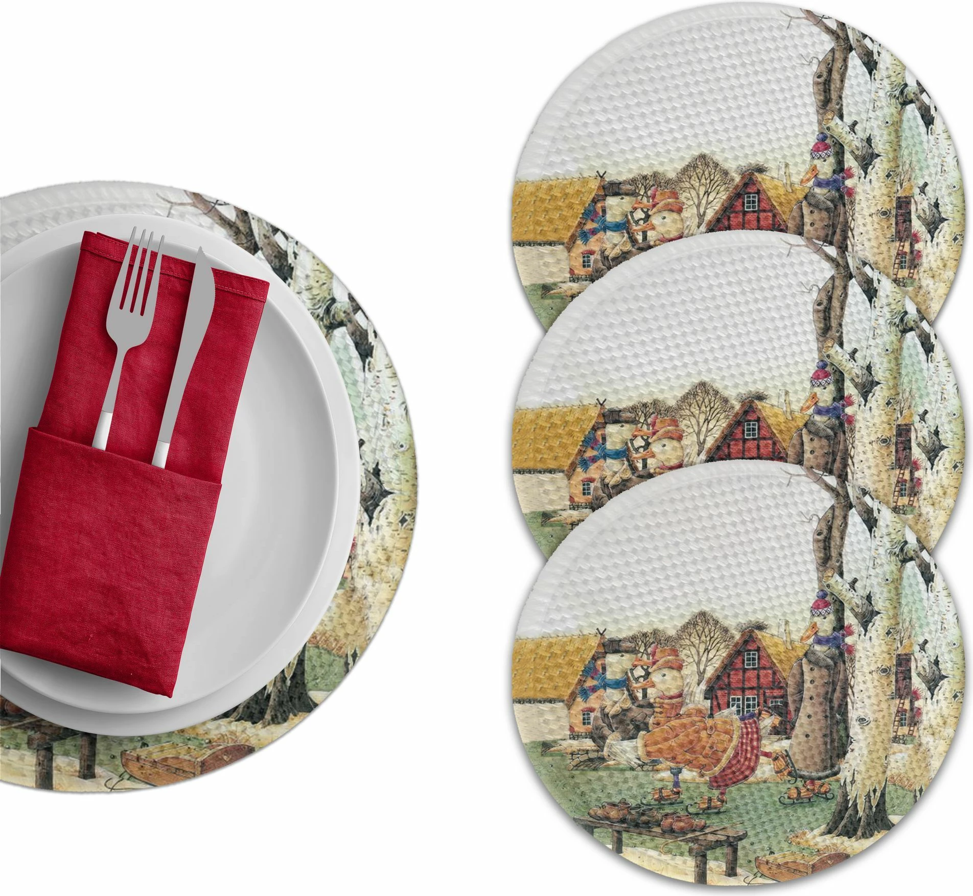Set nënshtrues tavoline Hermia Concept, shumëngjyrësh, 4 copë, 37cm