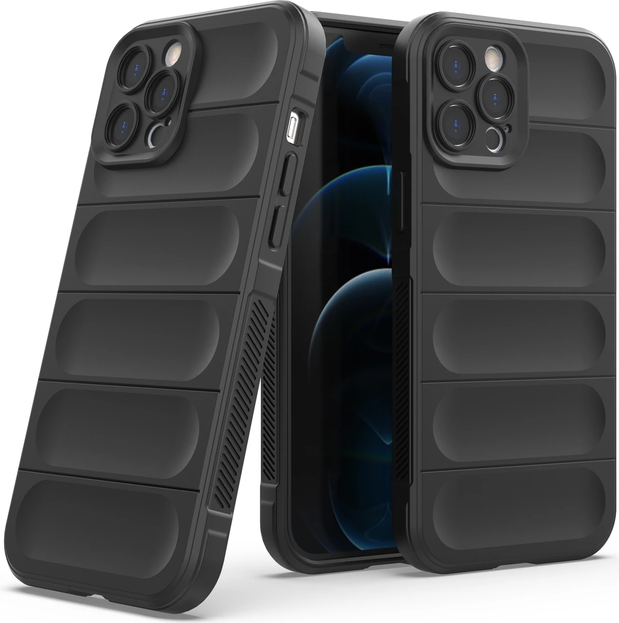 Mbështjellës Hurtel Magic Shield Case për iPhone 12 Pro Max, fleksibil, i blinduar, Kaltër e errët