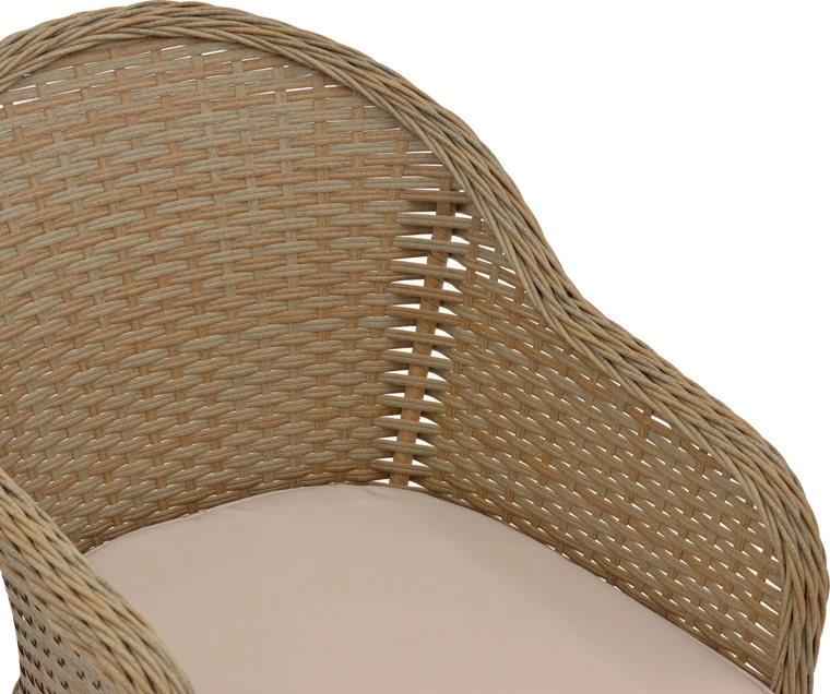 Karrige për kopsht Hadrian rattan kafe-textilene bezhë 57x70x85cm