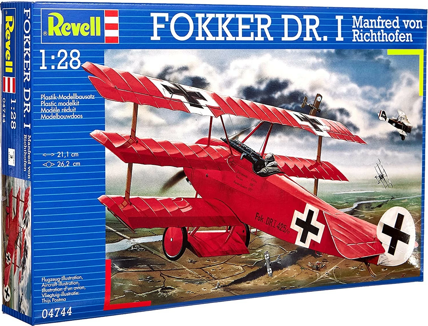 Model plastik Revell Fokker Dr.I, 1:28, 66 pjesë, Kuq