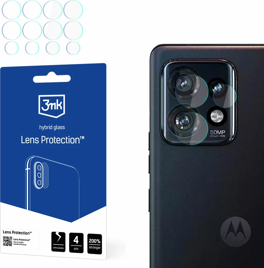Mbrojtës xhami hibrid për kamerë, 3mk Protection Lens Protection, për Motorola Edge 50 Pro, 4 copë