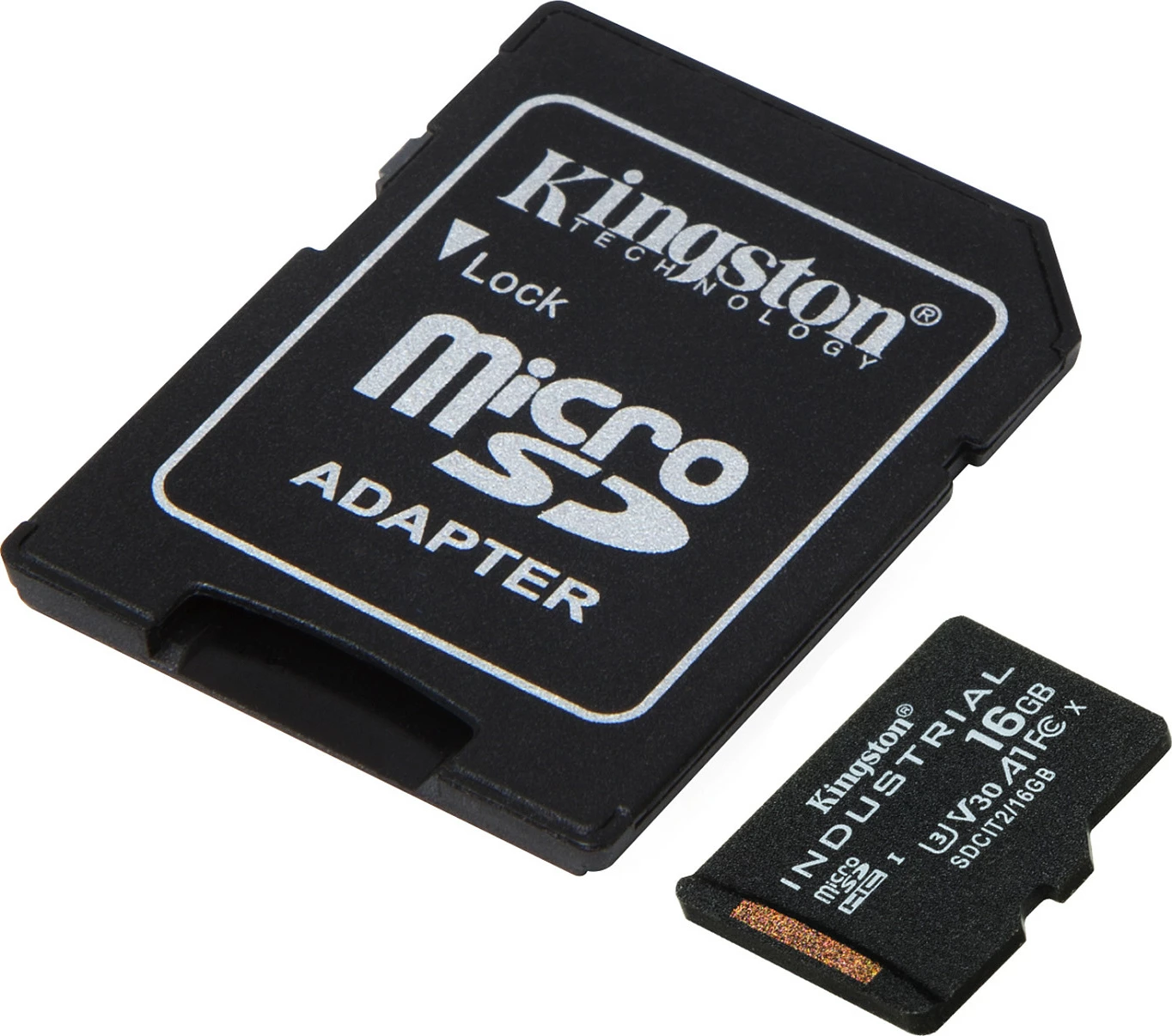 MicroSDHC kartelë Kingston 16GB Industrial, Class 10, UHS-I, V30, e zezë