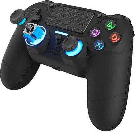 Kontroller DragonShock Mizar+ wireless për PS4/PC, Bluetooth 5.0, LED blu, i zi