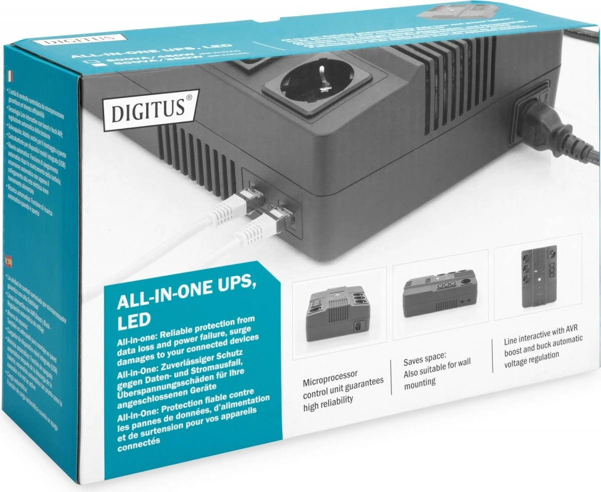 UPS Digitus DN-170110, 600VA/360W, line-interactive, zi