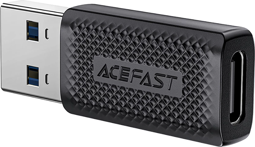 Adapter USB Acefast J2, USB-C (femër) në USB-A (mashkull), 5Gb/s, i zi