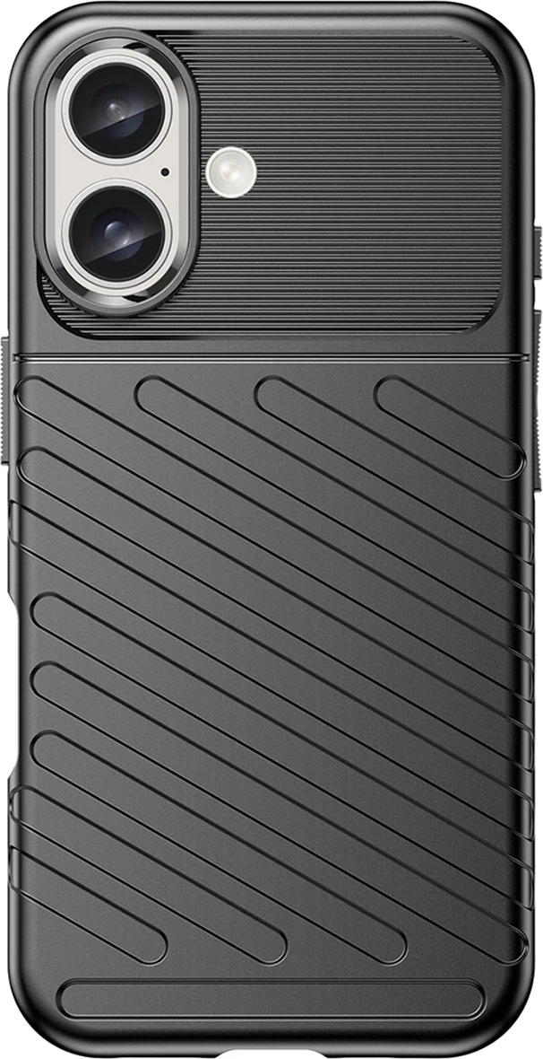 Mbështjellës Hurtel Thunder Case për iPhone 16, silikon, i zi