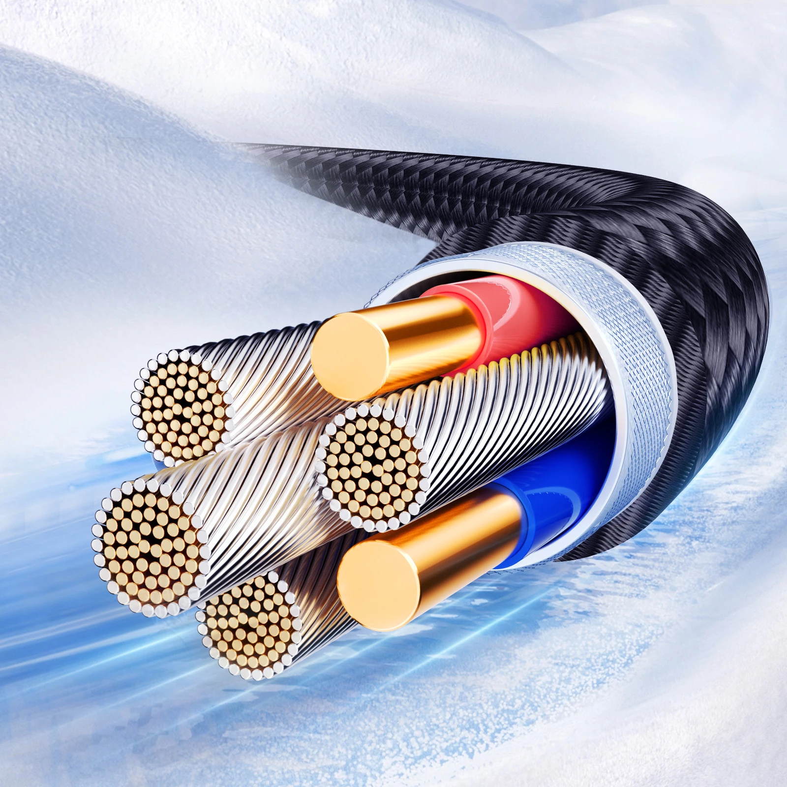 Kabllo Joyroom S-A42 Crystal-Clear Series, USB-A në Lightning, 1.2m, 3A, e zezë