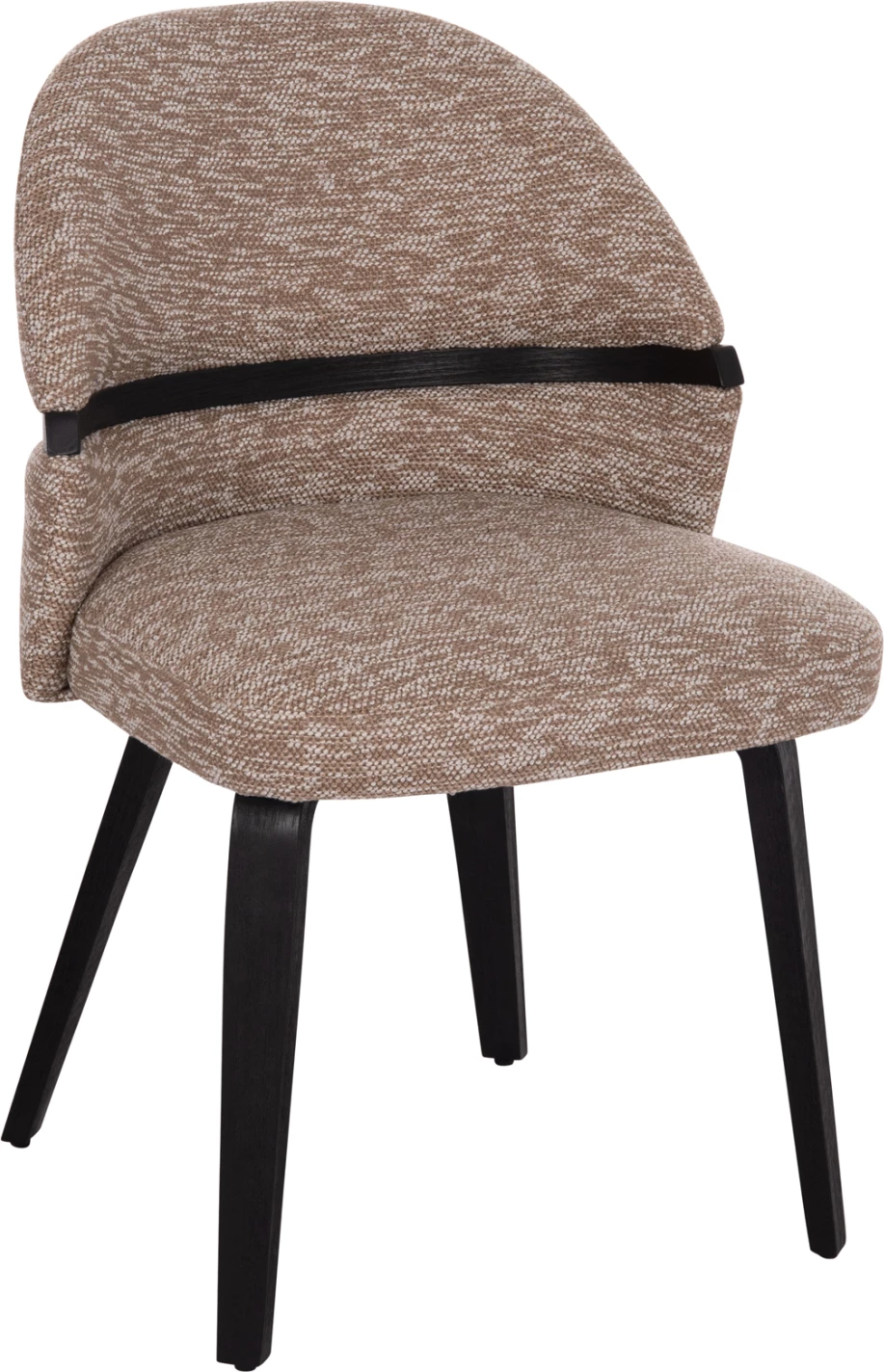 Karrige ngrënieje Dekker, dru i zi, stof kafe, FH18249.03, 50x60x80cm